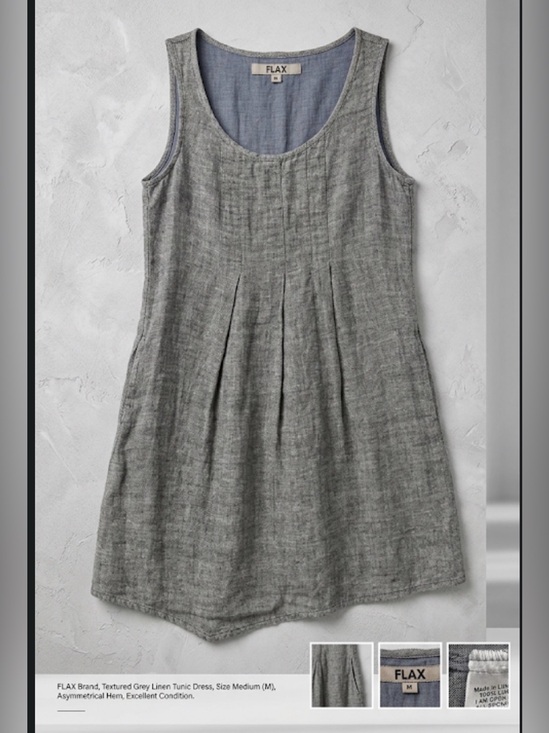 Flax Dresses & Skirts - 100% LINEN - Flax Gray Linen A-Line Dress